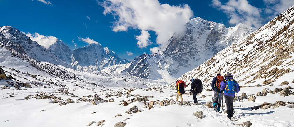 Sherpas hiking Everest