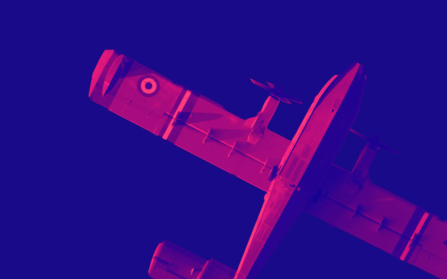 Plane red blue